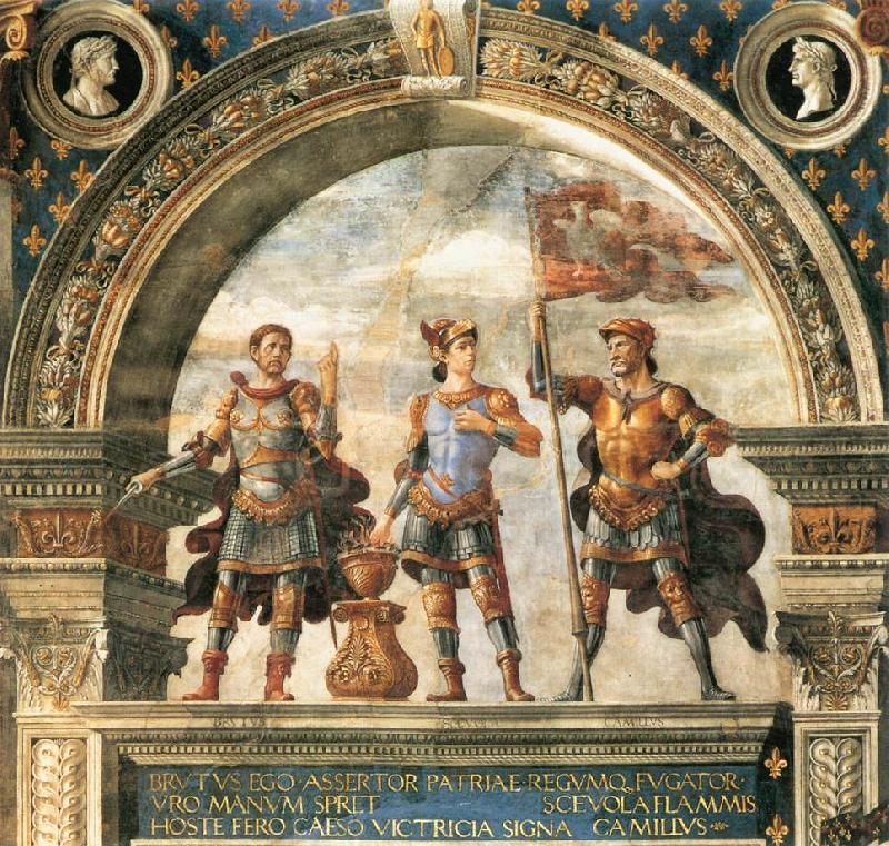 GHIRLANDAIO, Domenico Decoration of the Sala del Gigli oil painting picture